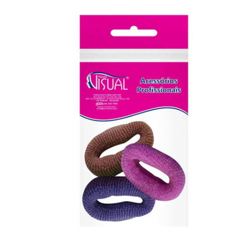 ELASTICO P/ CABELO NOVO VISUAL LISO P C/3UN