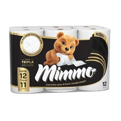 Papel Higiênico 20m Leve 12 Rolos e Pague 11 Rolos Mimmo 12un