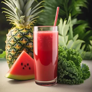 DETOX DE MELANCIA, ABACAXI E COUVE