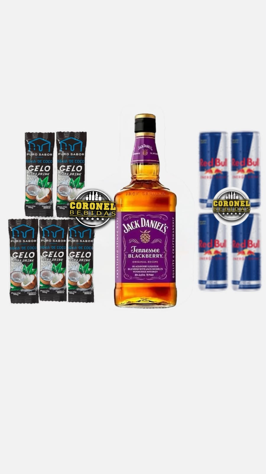 Jack Blackberrey  1L+ 4 Redbul + 5 Gelo de coco