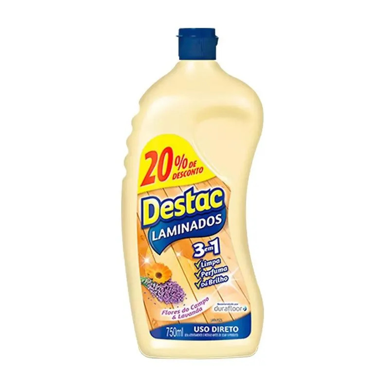 LIMPA PISOS LAMINADOS 750ML DESTAC 3EM1