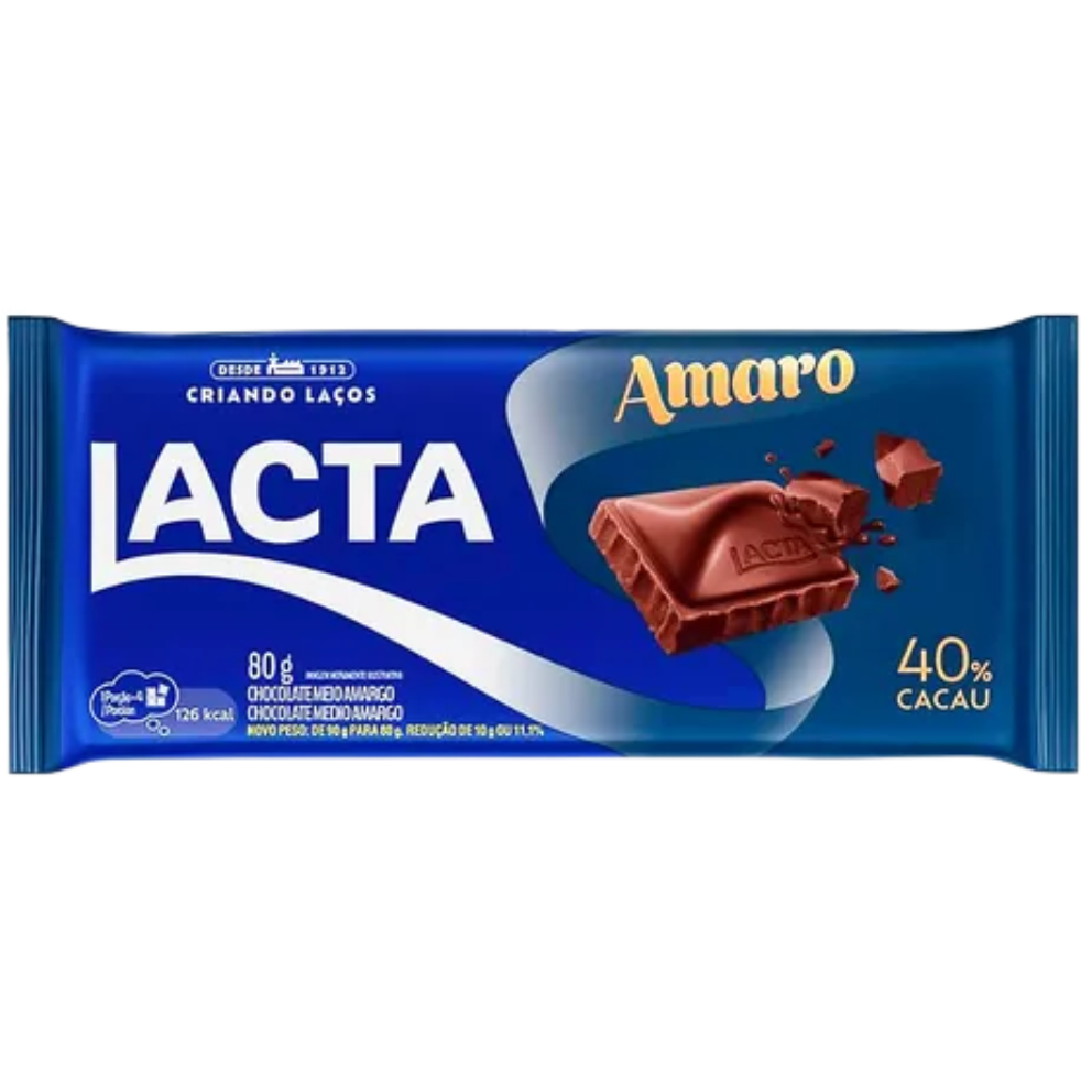 CHOCOLATE TABLETE LACTA AMARO 40% 80G