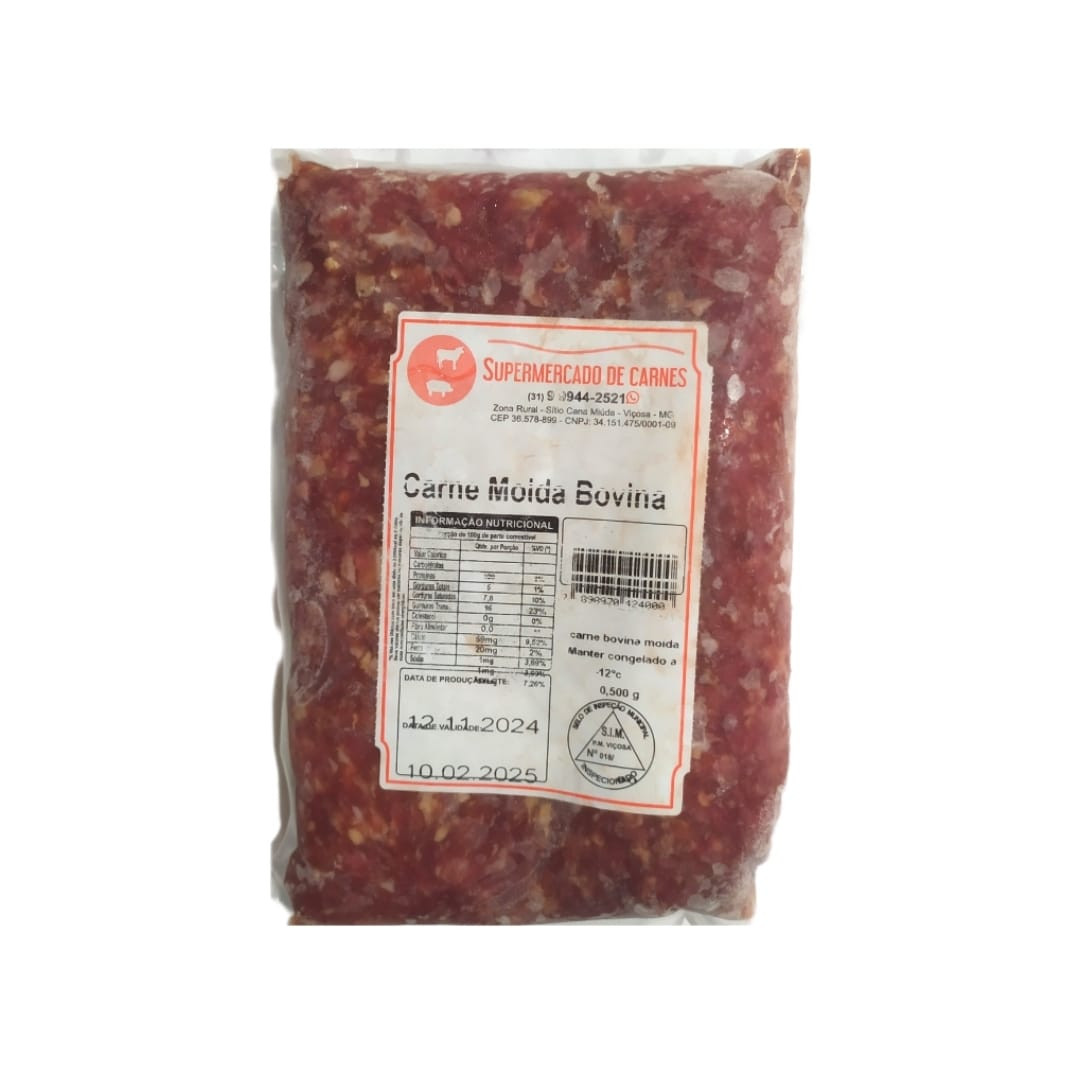 CARNE MOIDA CONGELADA SUPERM. DE CARNES 500G