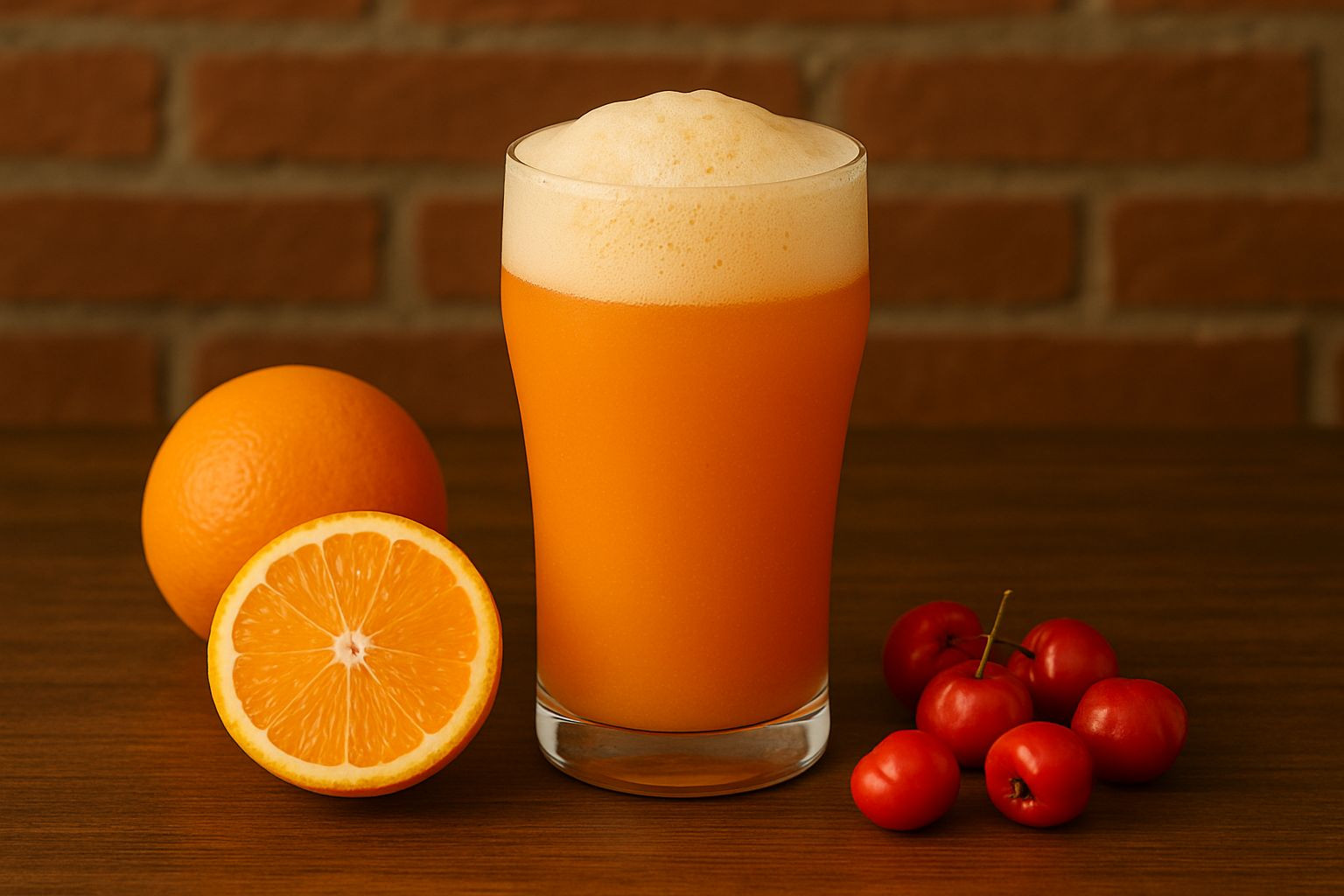 Suco de laranja com acerola