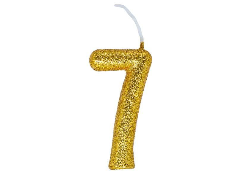 VELA CINT.GLITER DOURADA REGINA N°7