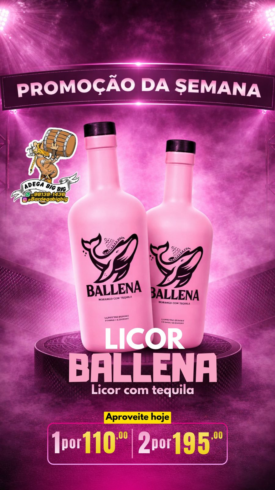 2 GARRAFA DE BALLENA 
