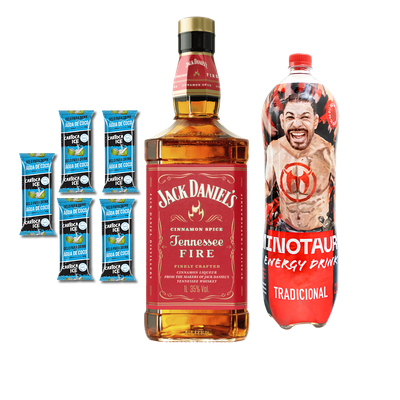 Jack Fire ( Canela ) 1L + Energético 2lts + 5 Gelo de coco