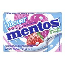 MENTOS BALA MASTIGAVEL SABOR IOGURTE DE MORANGO 24,1G