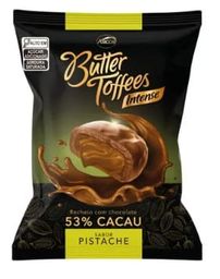 Bala Butter Toffees Intense 53% Cacau Pistache Arcor 90g