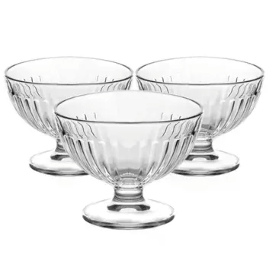 CONJUNTO DE TAÇA DE SOBREMESA VIDRO 260ML JOGO WINCY 3PCS