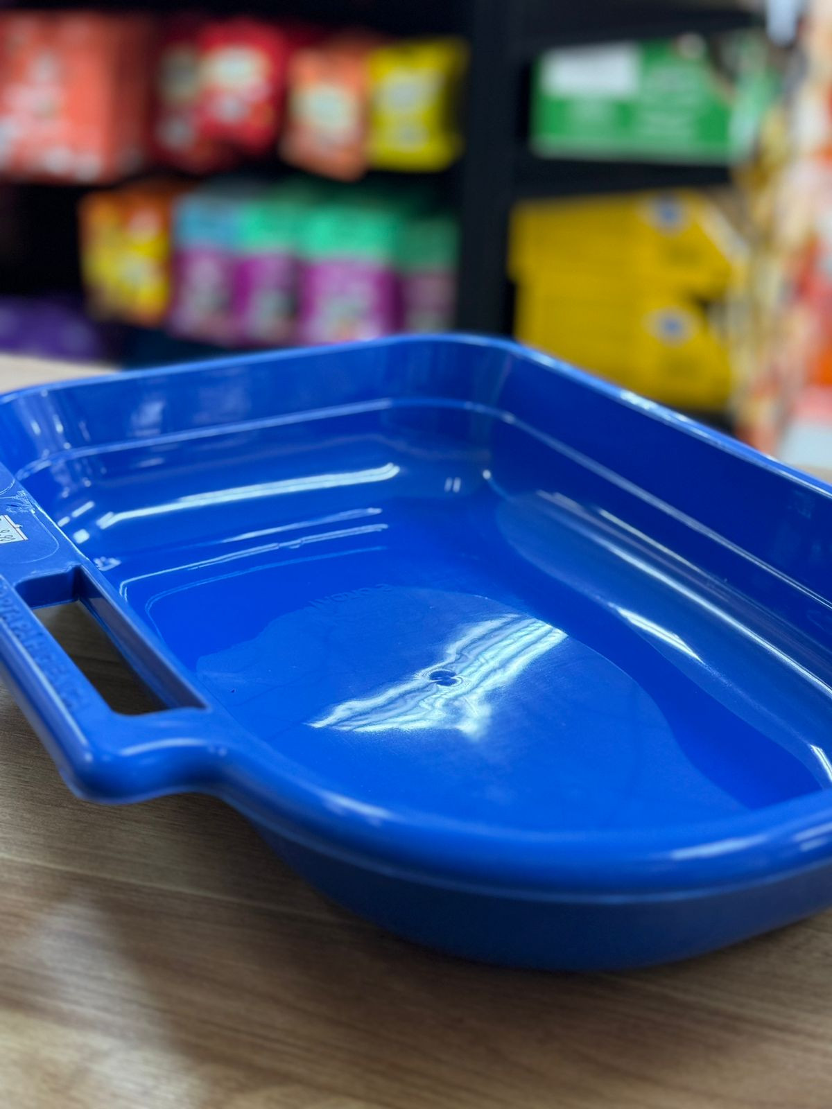 Caixa de areia bandeja com suporte pá Azul