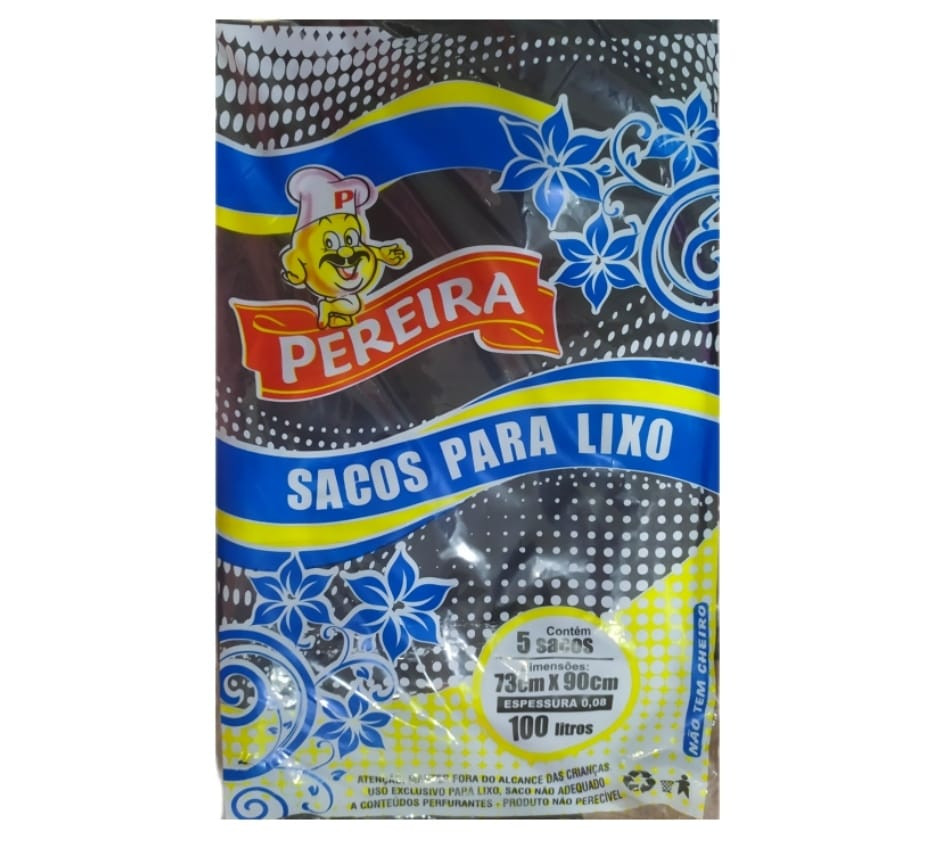 SACO DE LIXO PEREIRA 73X90X0.08 - 100L - C/5