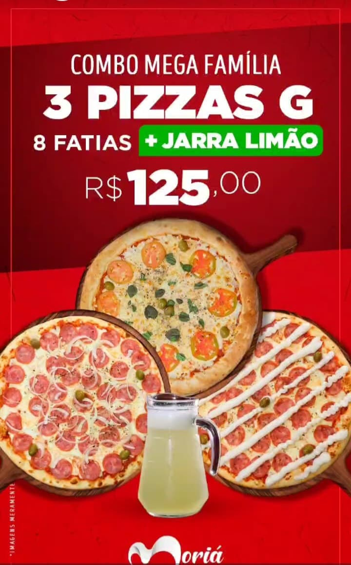 Combo 3 Pizzas Tamanho G 8 Fatias