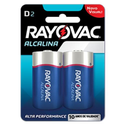 PILHA RAYOVAC ALCALINA "D2" (GRANDE) C/2UN