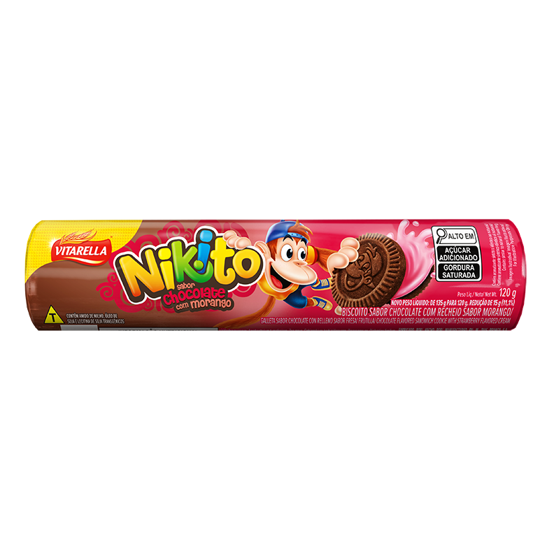 Bolacha Recheada Nikito Morango com Chocolate 120g (Cópia)