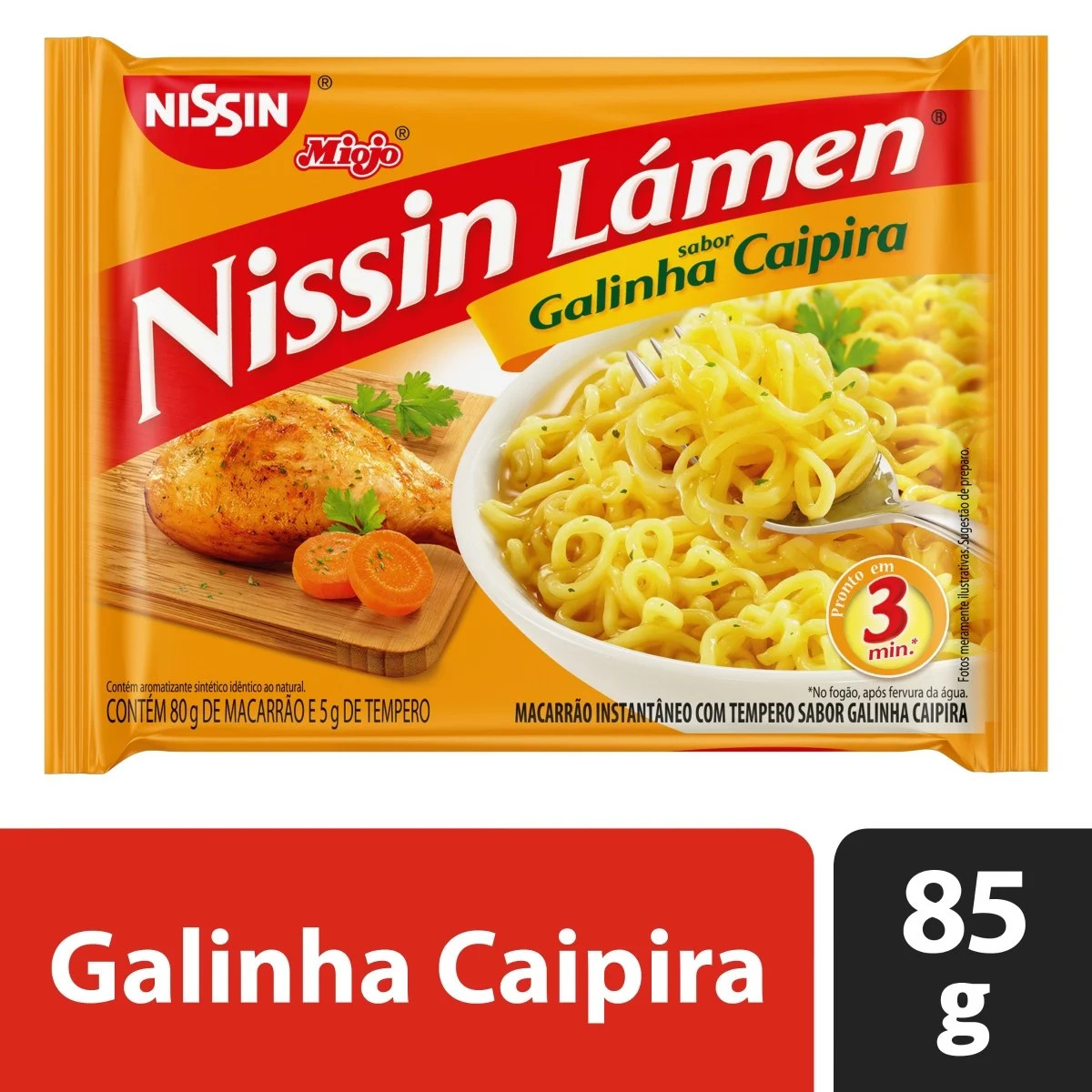 Miojo Lamen Sabor Galinha Caipira Nissin 85g