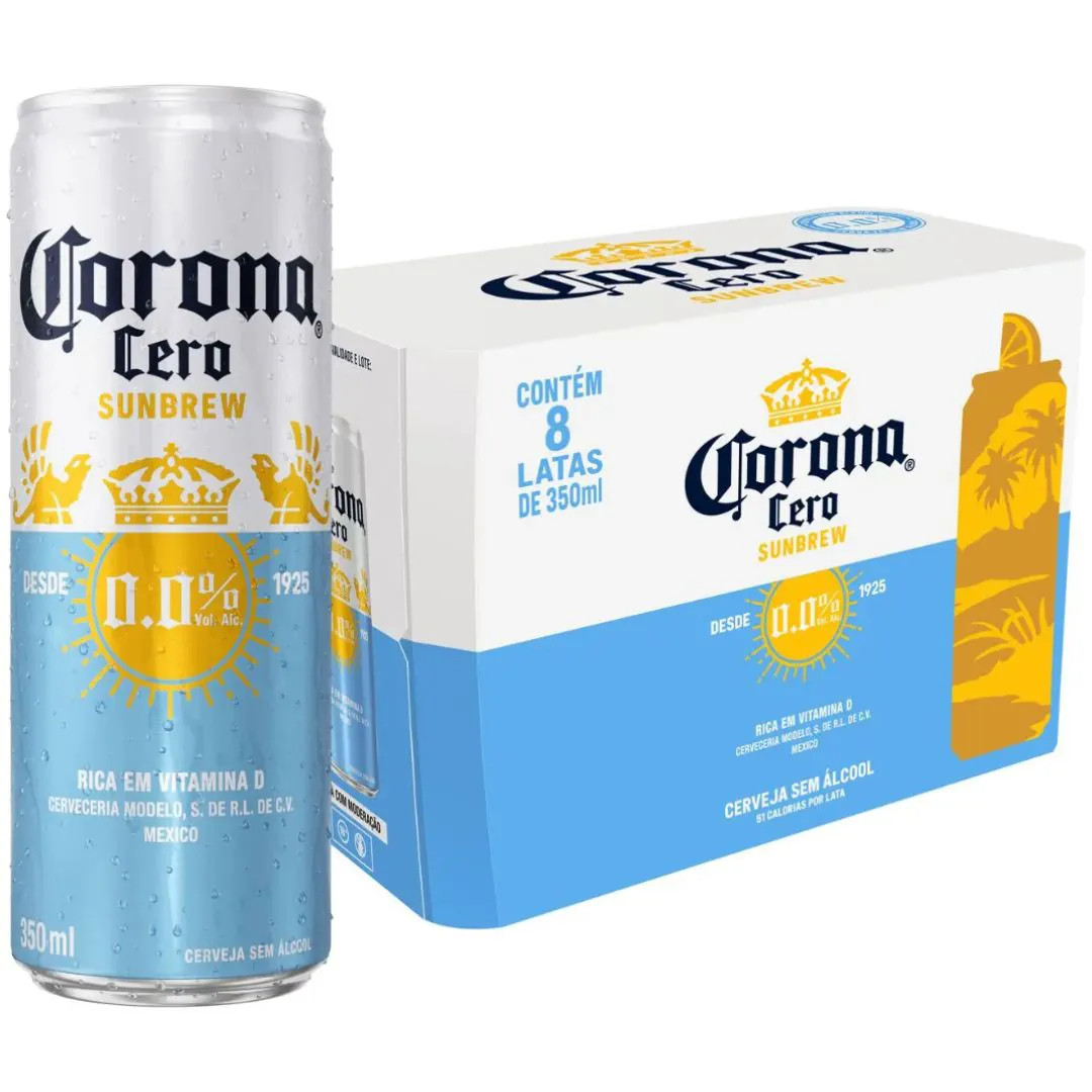 CX CERVEJA CORONA 0.0% ALCOOL LT350ML C/8UN