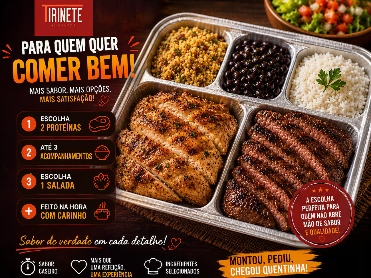 MONTE SUA REFEIÇÃO DO SEU JEITO 2 PROTEÍNAS