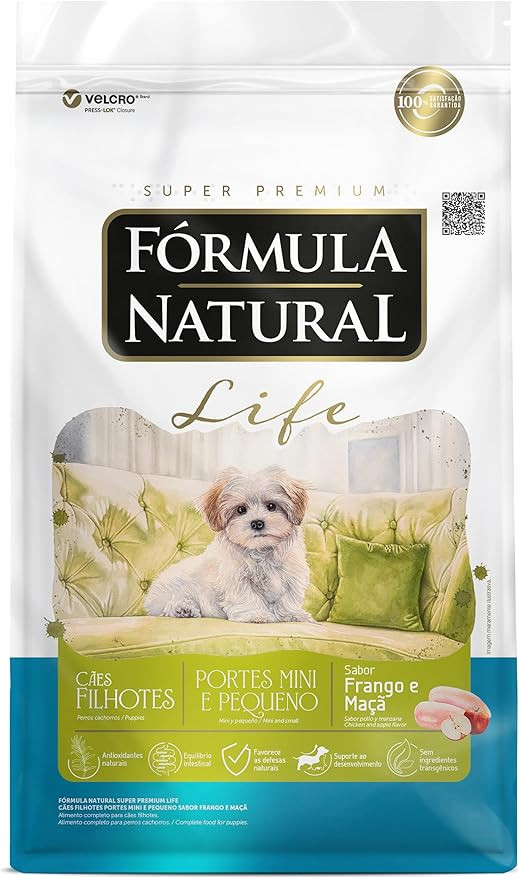 Ração Formula Natural Life Cães Filhotes Raças Mini e Pequena 1kg