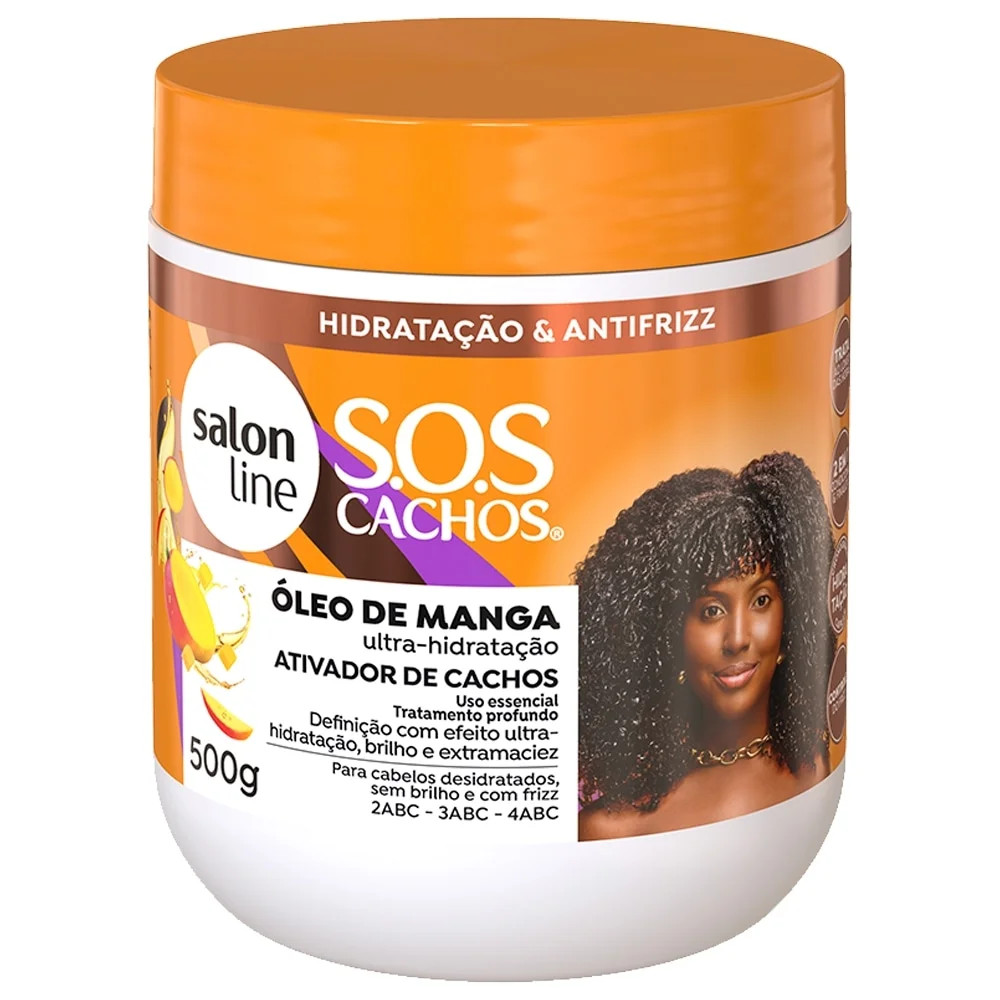 CREME ATIVADOR DE CACHOS SALON LINE 500ML ÓLEO DE MANGA