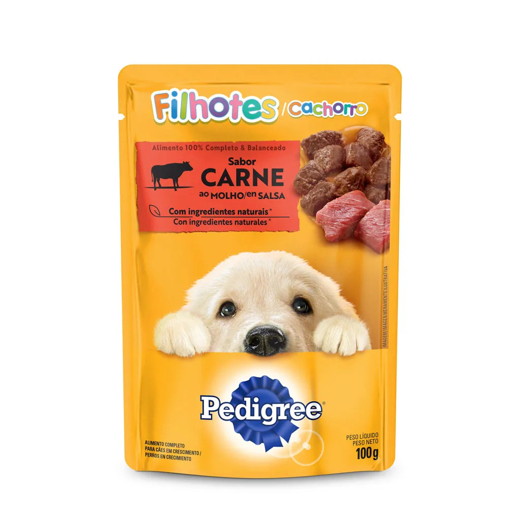 Sachê Pedigree Cães Filhotes Carne 100g 