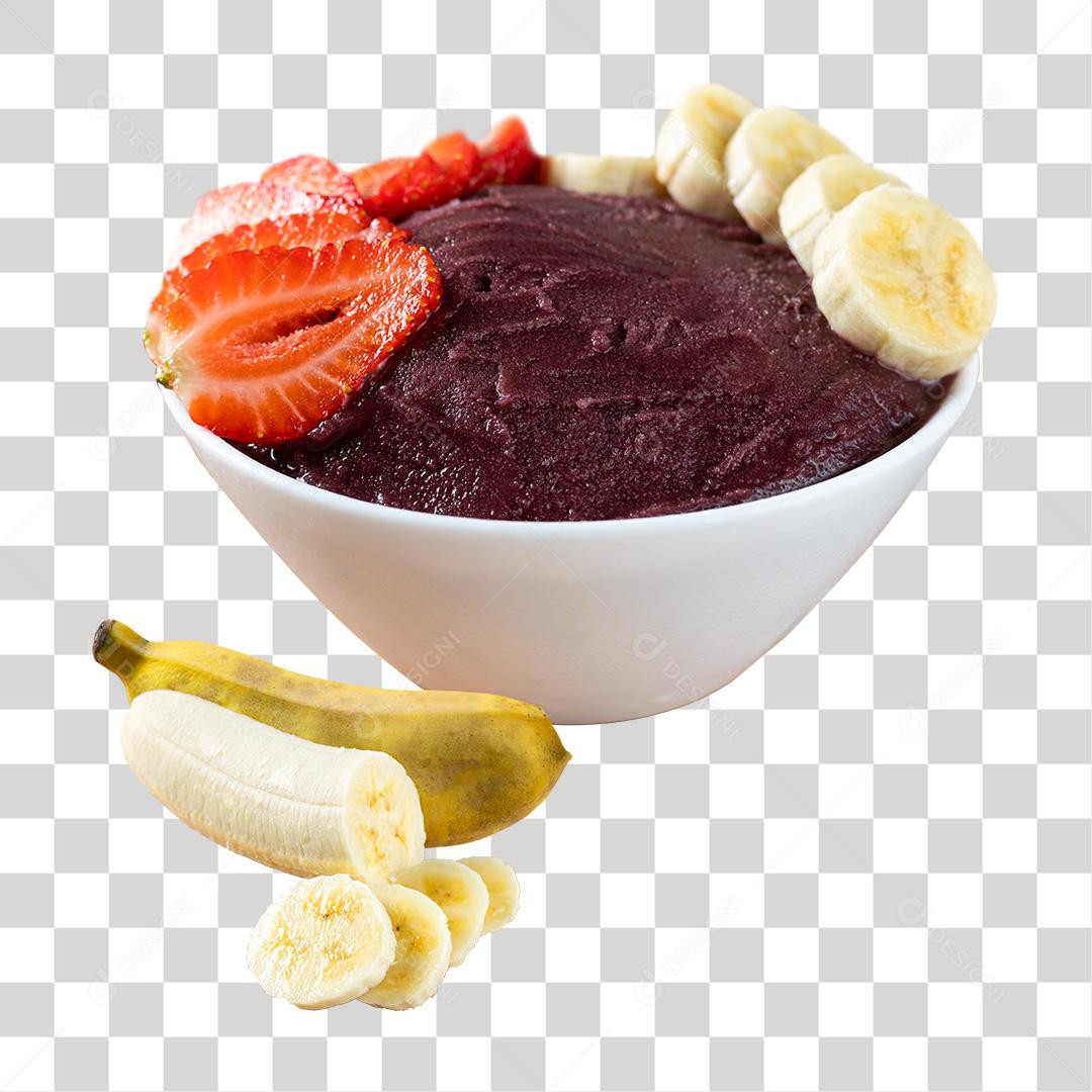 AÇAI COM BANANA E MORANGO