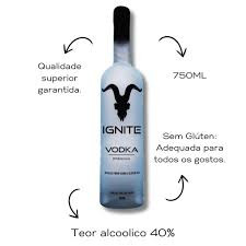Vodka Premium Ignite 750ml Sem Glúten