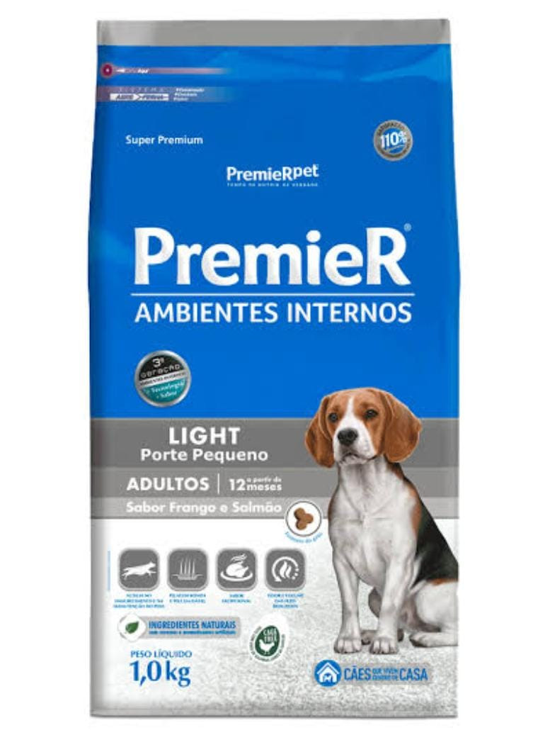 Premier Light Pequenas e Mini 12Kg Sabor Frango e Salmão