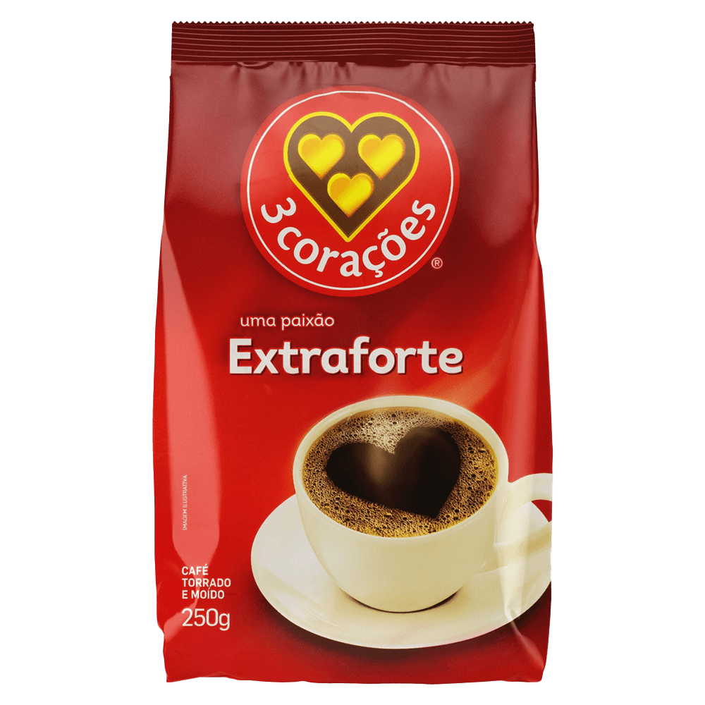 Pó de Café 3 corações Extra forte 250g