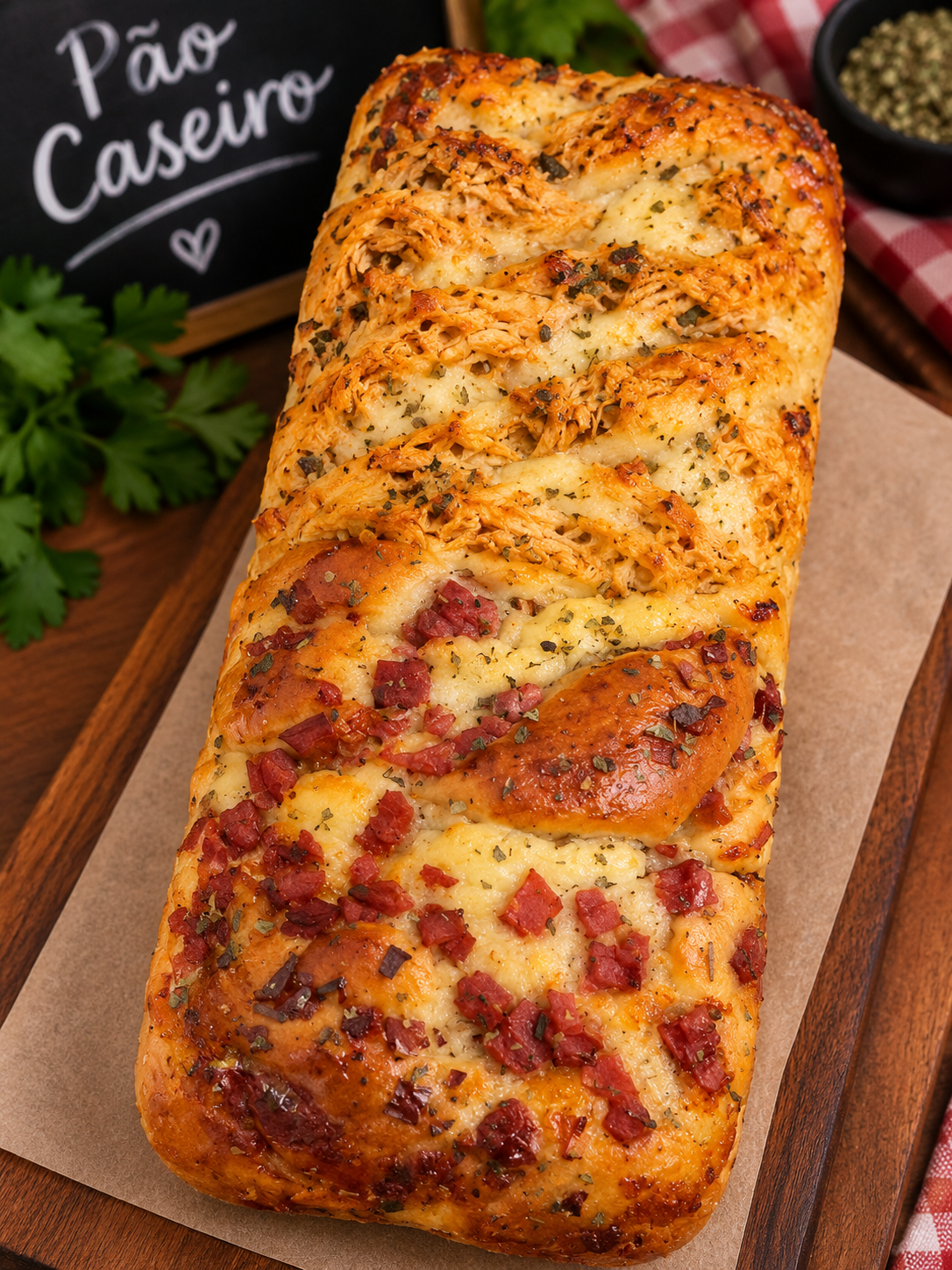 Pao Caseiro Misto  Frango e Calabresa - 700g