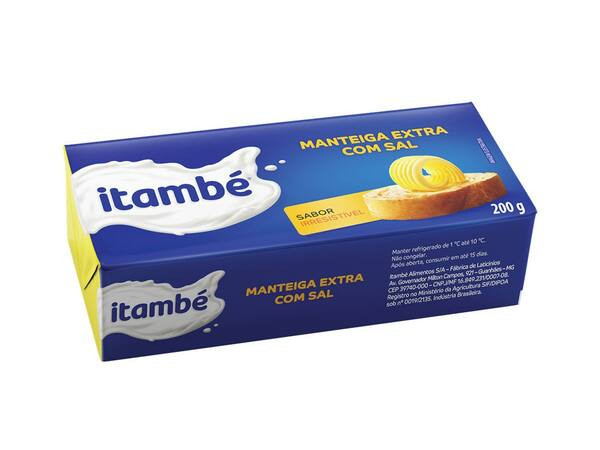 Manteiga Itambé tablete com sal - 200g