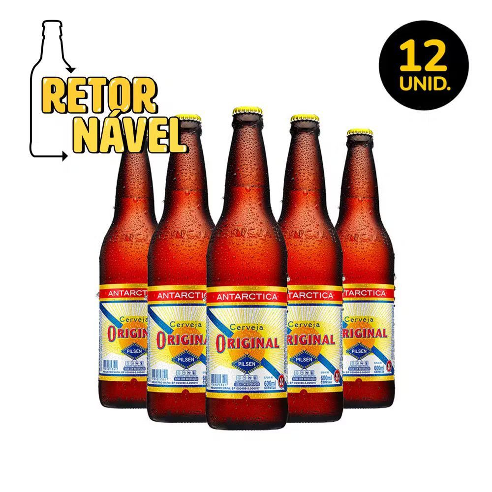 CERVEJA ORIGINAL GF 600ML APENAS O LIQUIDO PACK 12 UN
