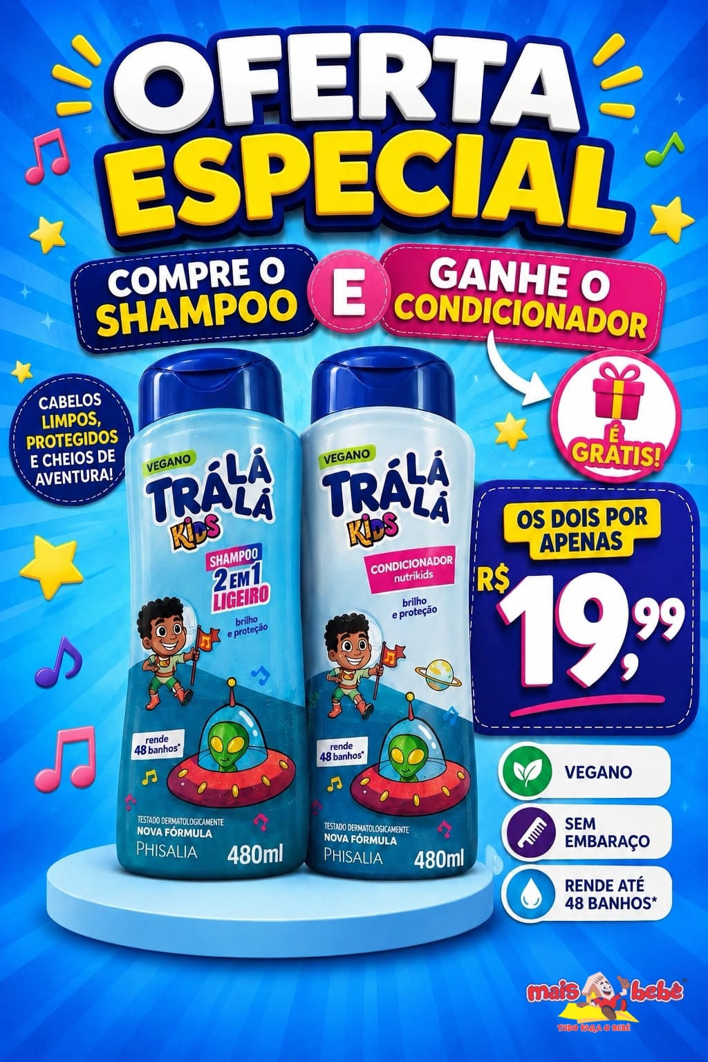 kit tra la la de shampoo e condicionador