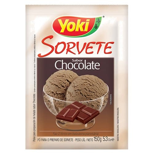 Pó para Sorvete Yoki Chocolate Sachê 150g