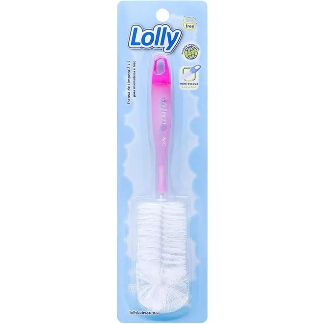 ESCOVA P/ LIMPEZA MAMADEIRA E BICO LOLLY ROSA