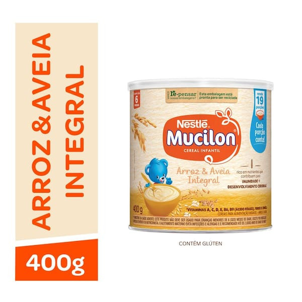 Mingau Mucilon Arroz e Aveia 400g Nestle