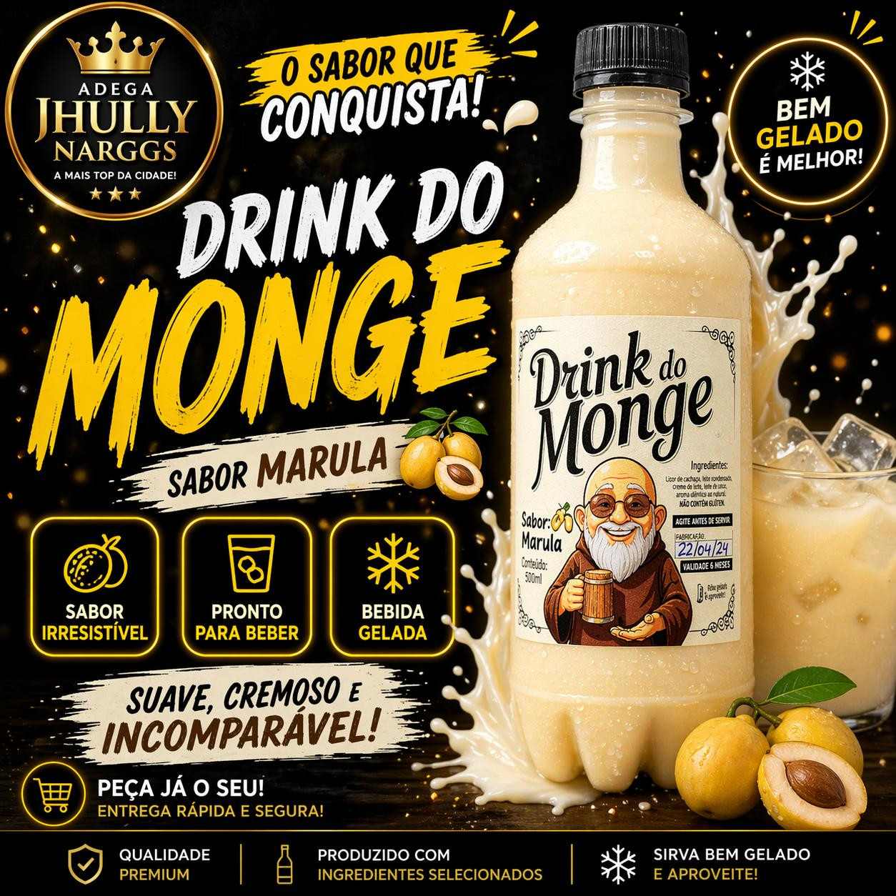 BATIDINHA  DO MONGE MARULA 500ML