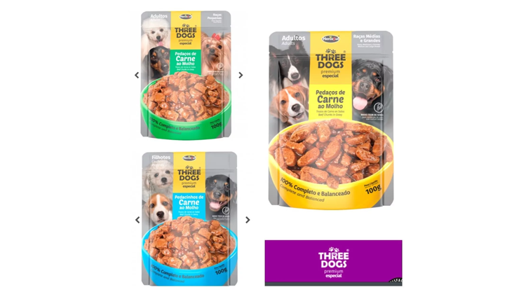 Sachê Three Dogs Cães 100g