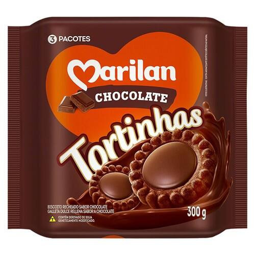 Biscoito Tortinhas Recheado de Chocolate Marilan 300g