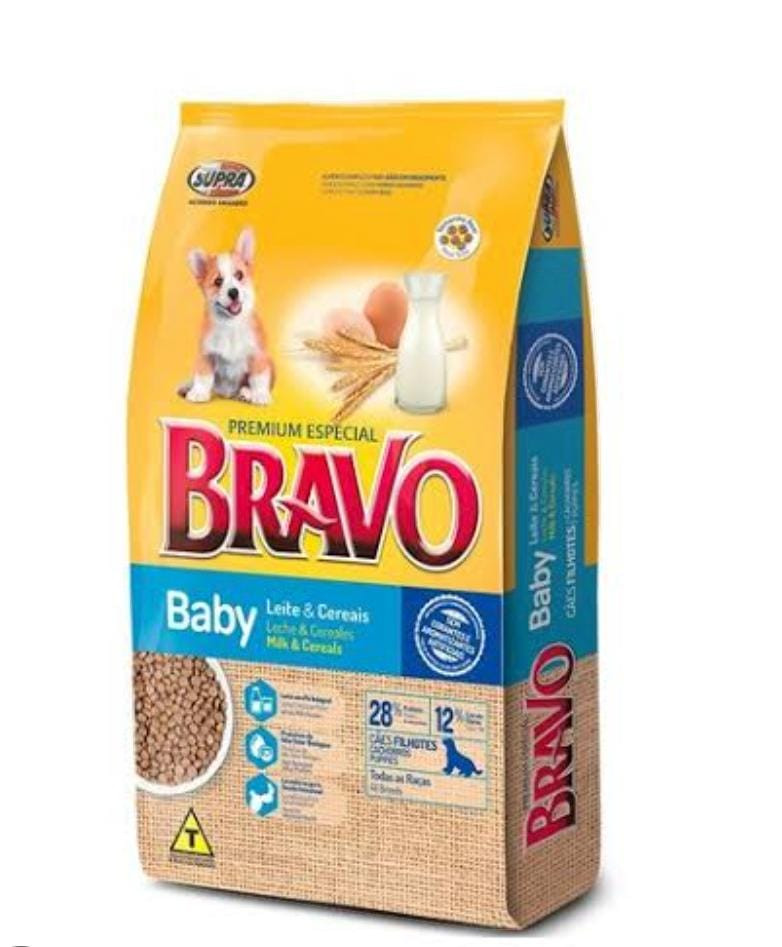 Bravo Baby Filhotes Sabor Leite e Cereais 