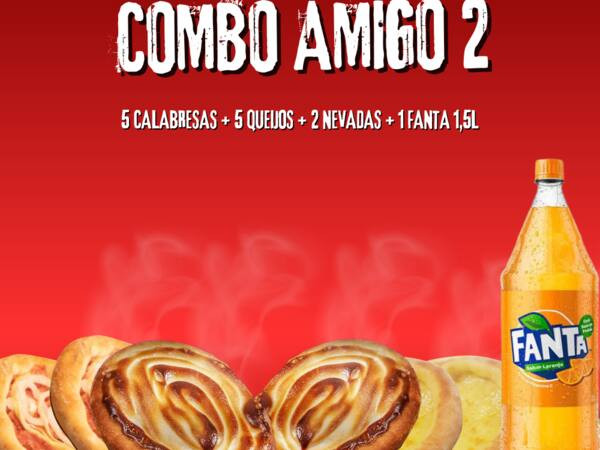 Combo Amigo 2 (5 Esf de Calabresa + 5 de queijo + 2 esf nevada + 1 Fanta 1,5l)