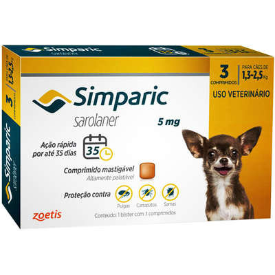 Simparic 1.3 a 2.5 kg - 3 Tabletes