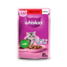 Ração Úmida para Gatos Filhotes Sabor Carne Whiskas 85g