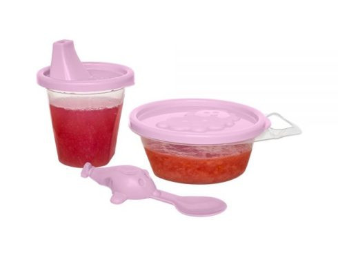 KIT REFEIÇÃO INFANTIL ROSA JAGUAR ZERO BPA 3PCS 