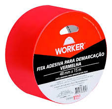 Fita Demarcação Vermelha 48mmx15mt - Worker
