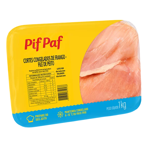 FILE DE PEITO FRANGO BANDEJA PIF PAF 1KG