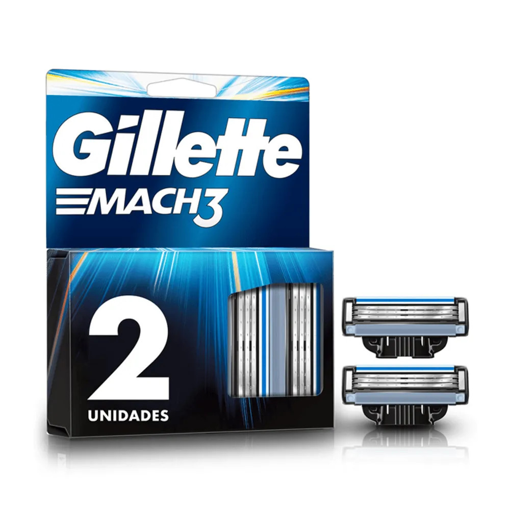 GILLETTE MACH3 COM 2 CARTUCHOS PRESTOBARBA