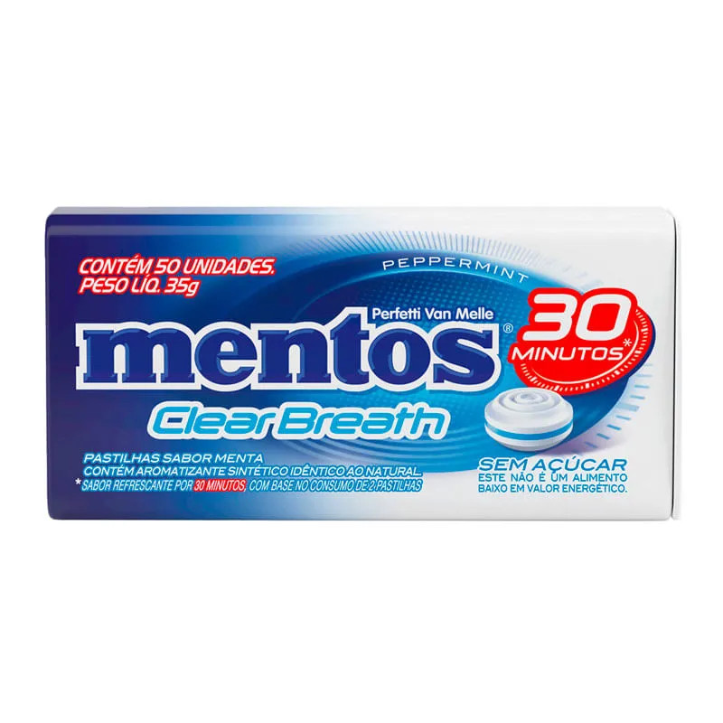 Pastilha Mentos Clear Breath lata 35g