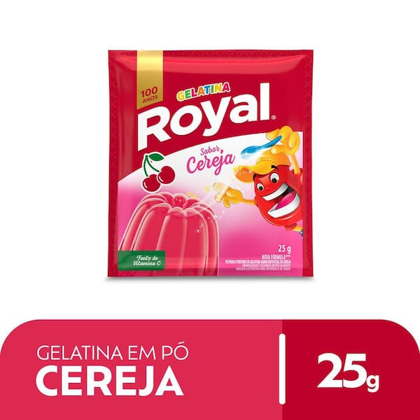 Gelatina em Pó Sabor Cereja Royal 25g