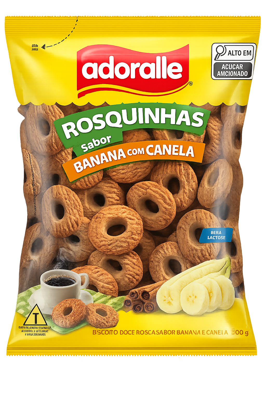 ROSQUINHA ADORALLE BANANA E CANELA 300G